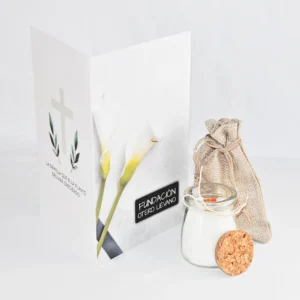 Bono de condolencia y vela aromática